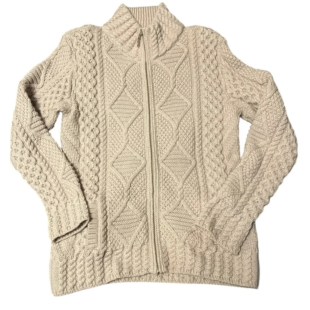 Blarney Country Heritage Wool Braided Knit Sweater Ireland S‎